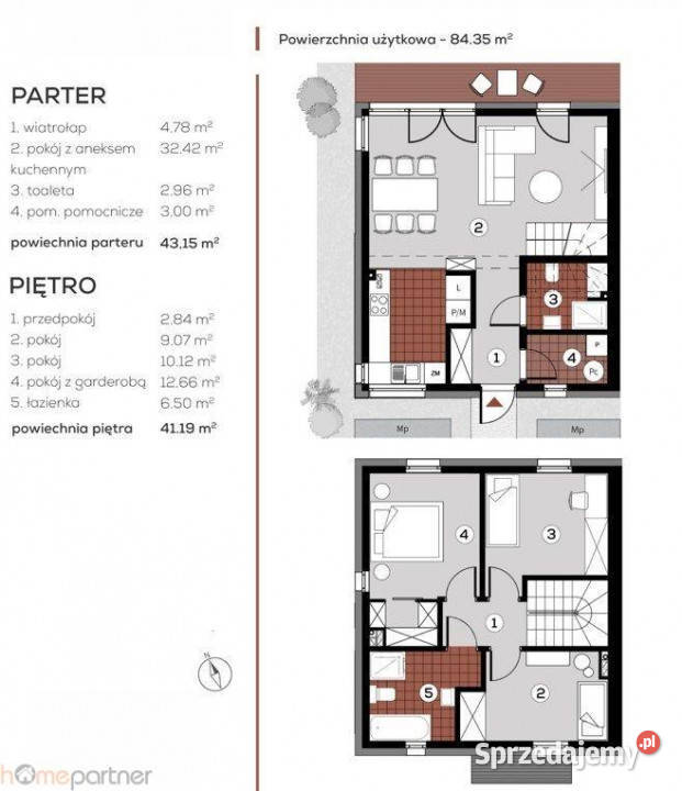 Dom szeregowy Kryniczno Parkowa 8435m2 Liczba pokoi 3
