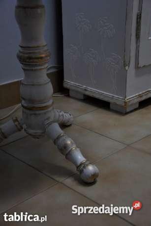 Stolik okrągły białyw stylu Shabby Chic Wrocław