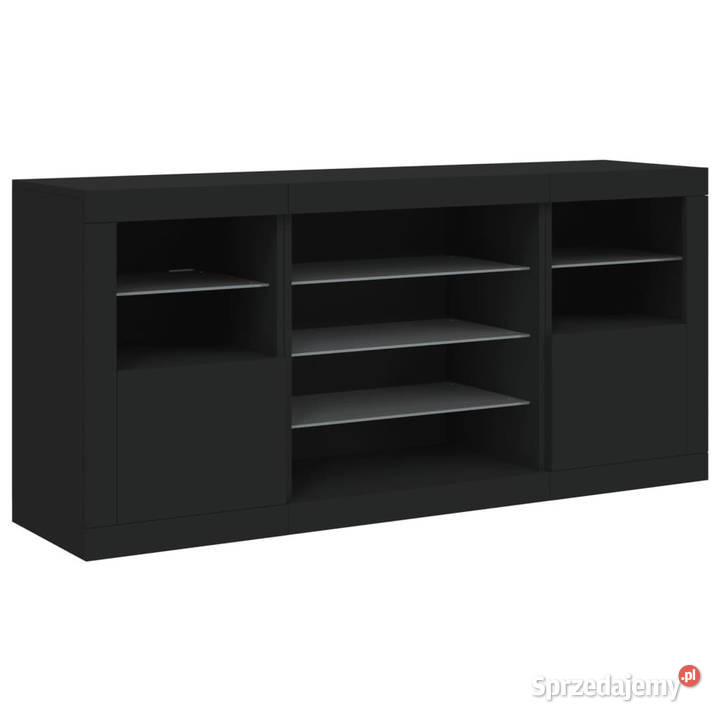 Szafka z oświetleniem LED czarna 1425x37x67 Pozostałe Warszawa