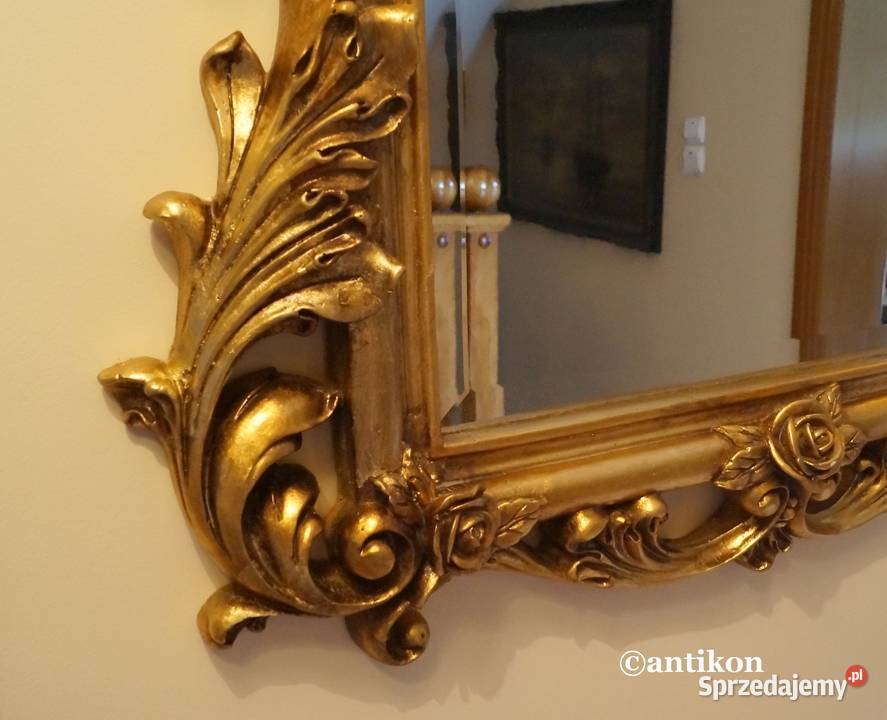 Lustro w złotej ramie piękne Gdańsk sprzedam