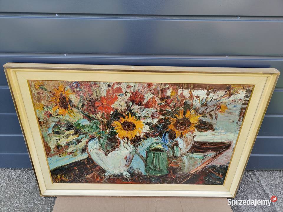 Duży malowany obraz Aleksandrów Łódzki