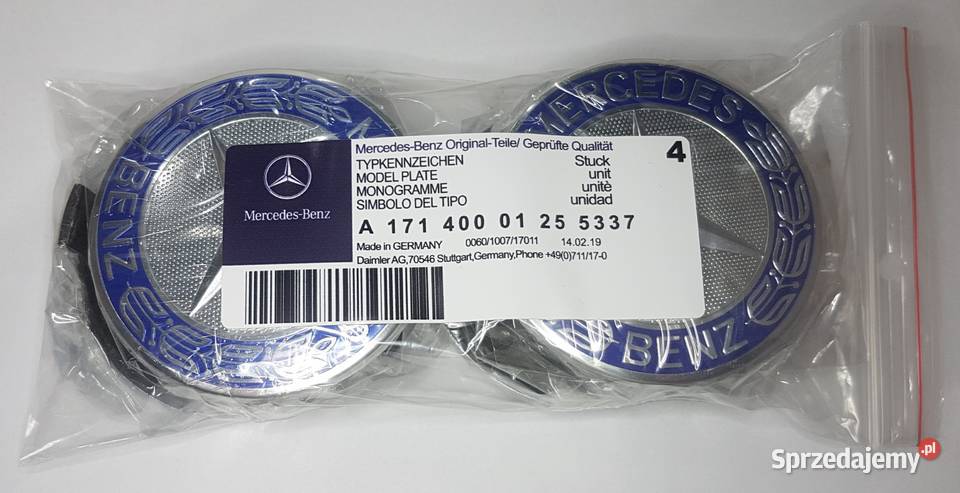 oryginalne dekielki MERCEDES BENZ 75mm dekle ASO Bełchatów
