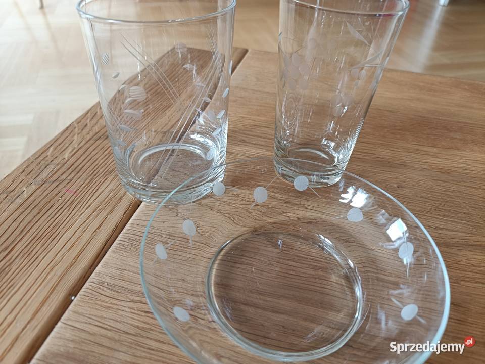 Ładne szkło PRL z cienkiego szkła Warszawa