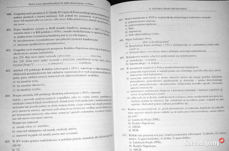 Wybór pytań egzaminacyjnych do nauki historii