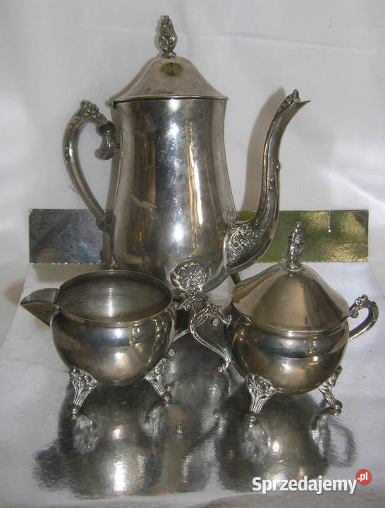 metalowy komplet 01 cukiernica mlecznik imbryk Pozostałe Bartków