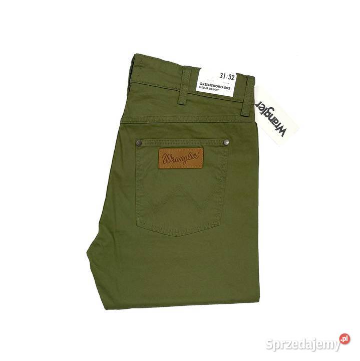 Spodnie męskie Wrangler Greensboro 803 Olive W31 Odzież codzienna pomorskie Gdańsk