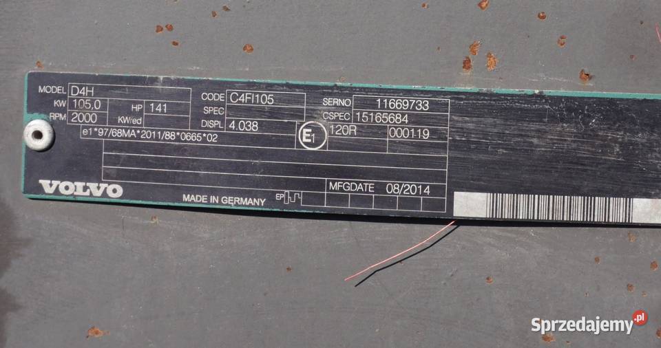 Koparka kołowa Volvo EW 140 D 2018 nie Jeziorko