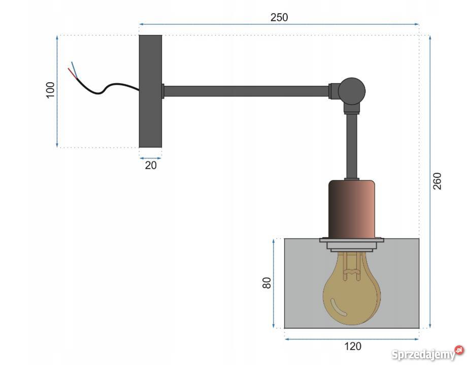 LAMPA ŚCIENNA KINKIET nowoczesny E27 Czarna mat Białystok