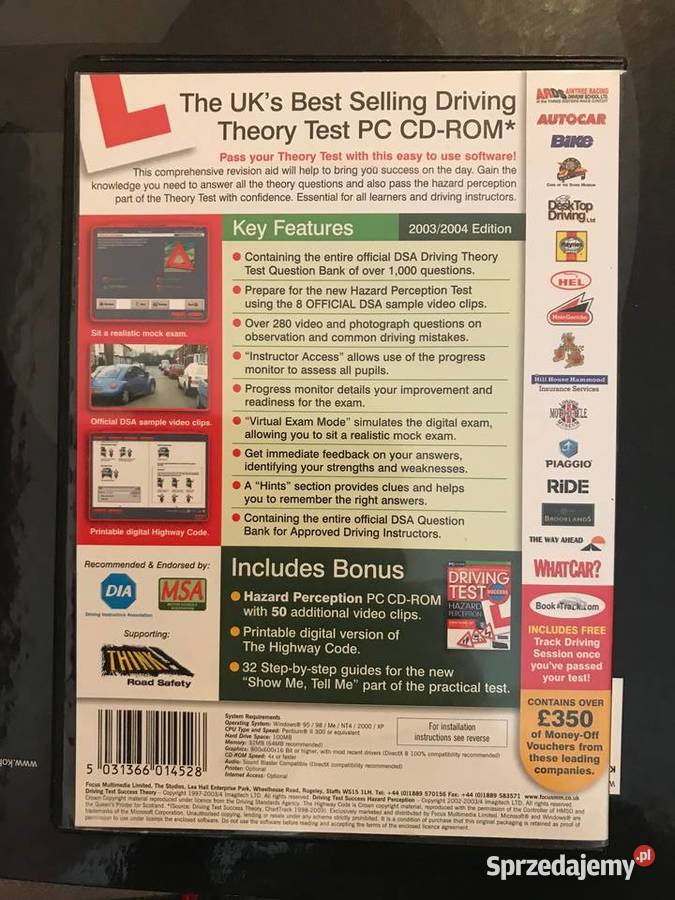 CD z oprogramowaniem Test na prawo jazdy w j Kultura i Rozrywka