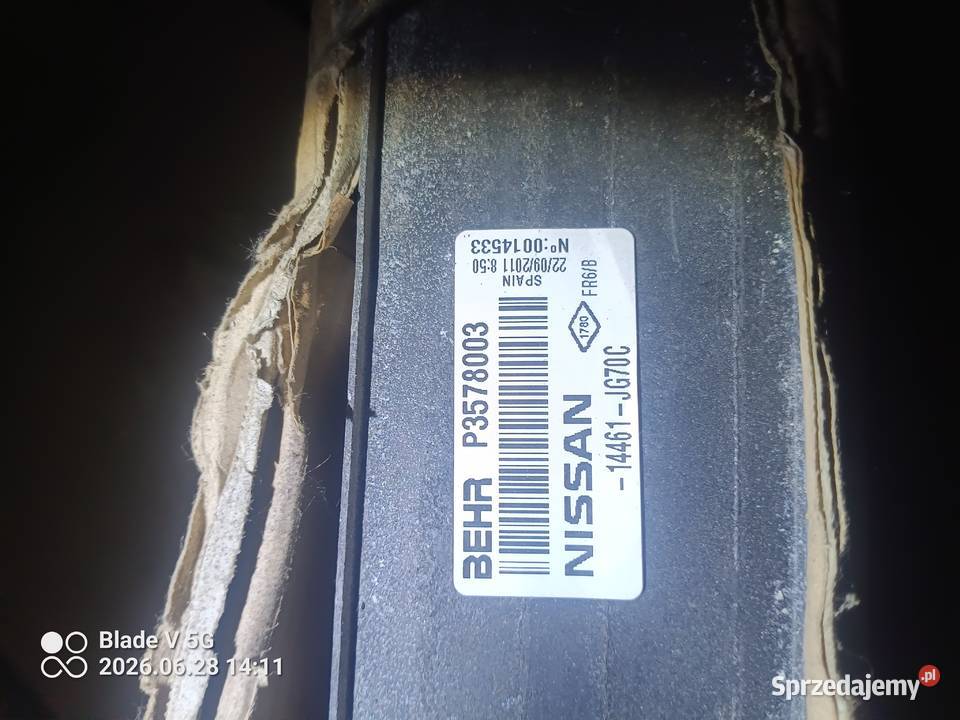 Chłodnica powietrza Nissan Behr P3578003 Wrocław