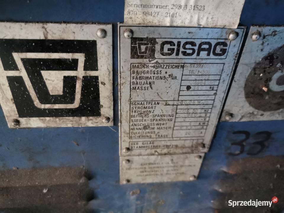 szlifierka stacjonarna GISAG Budzów