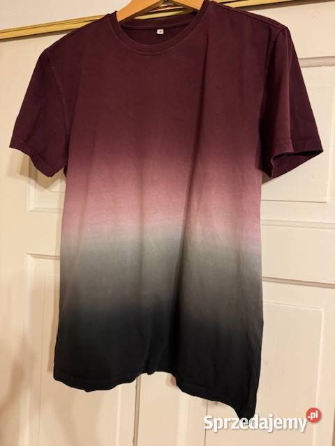 Tshirt męski M różowozielony cieniowany bawełna Odzież codzienna Częstochowa