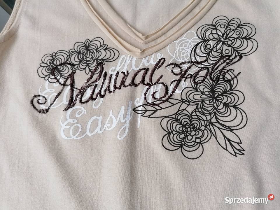 DAMSKI BEŻOWY TOP Z HAFTEM R UNIWERSALNY Łódź