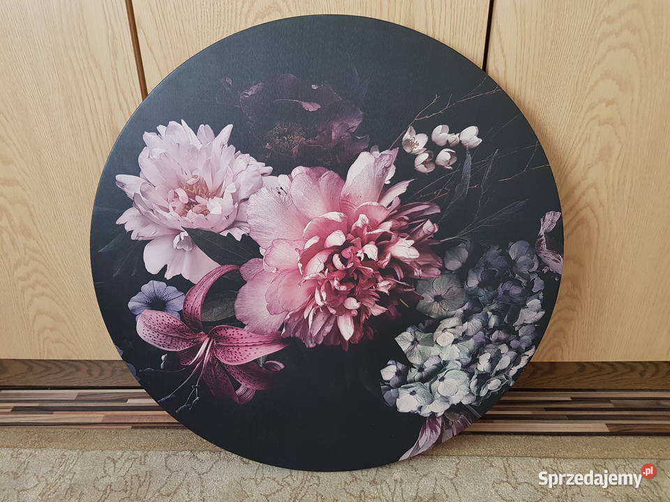 Obraz okrągły kwiaty 70x70 Warszawa sprzedam