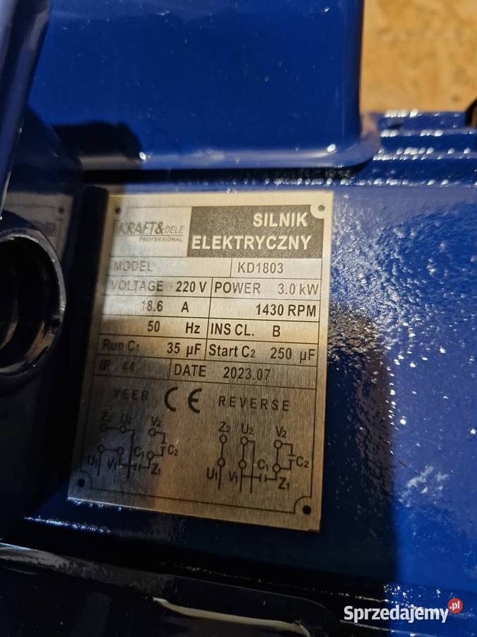 SILNIK ELEKTRYCZNY JEDNOFAZOWY 230V 1430 RPM 3kW Głogowa