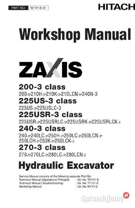 Hitachi Zaxis 240LC3 250H3 250LC3 250LCN3 instr motoryzacja, transport Kielce