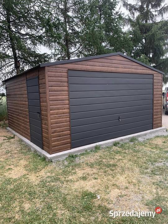 Garaż blaszany 9x6 struktura drewna PRODUCENT Grójec