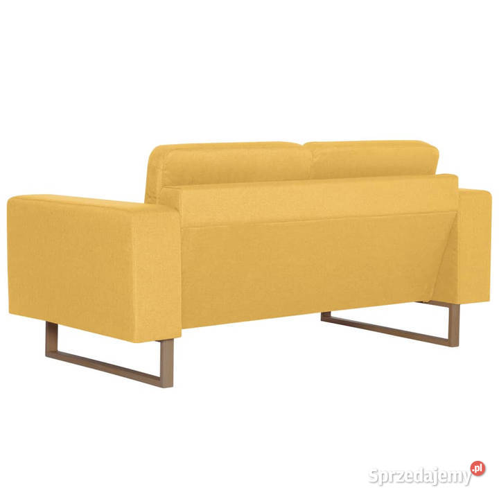 Sofa 2osobowa tapicerowana tkaniną żółta Warszawa