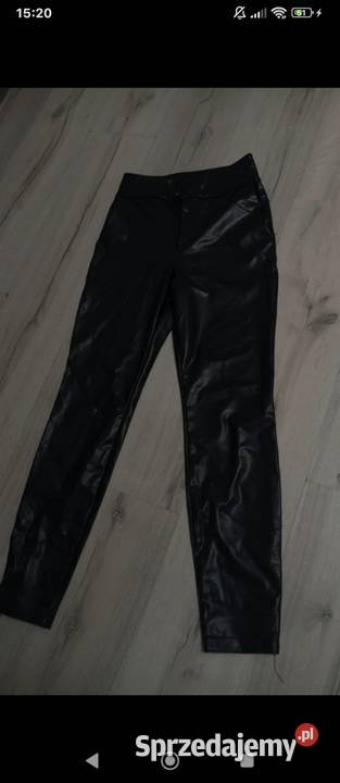 Spodnie skórzane czarny Spodnie Jasło