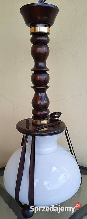 Lampa sufitowa drewniana z lat 70 tych PRL Ostrów Wielkopolski sprzedam