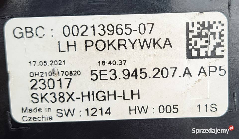 Lampa Tylna Lewa Skoda Octavia IV LED HIGH Lampy tylne dolnośląskie Mielęcin sprzedam