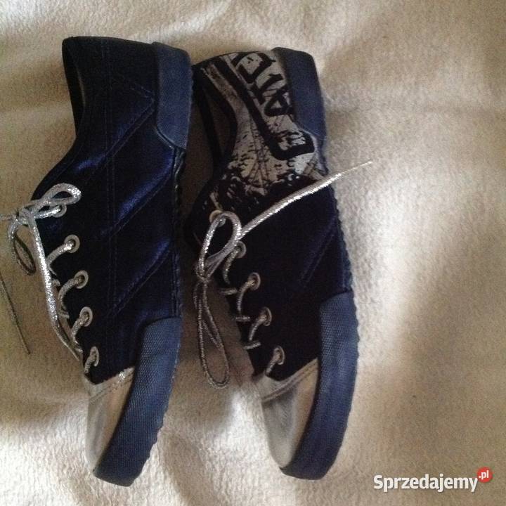 trampki tenisówki wiązane kolor granat rozmiar