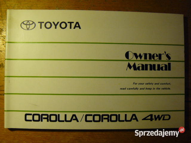 Toyota Corolla 1990 r instrukcja obslugi Rzeszów