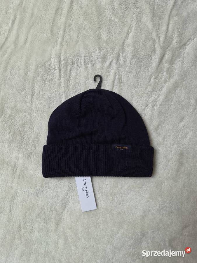 Nowa granatowa ciepła czapka Calvin Klein unisex Uniseks małopolskie Bibice