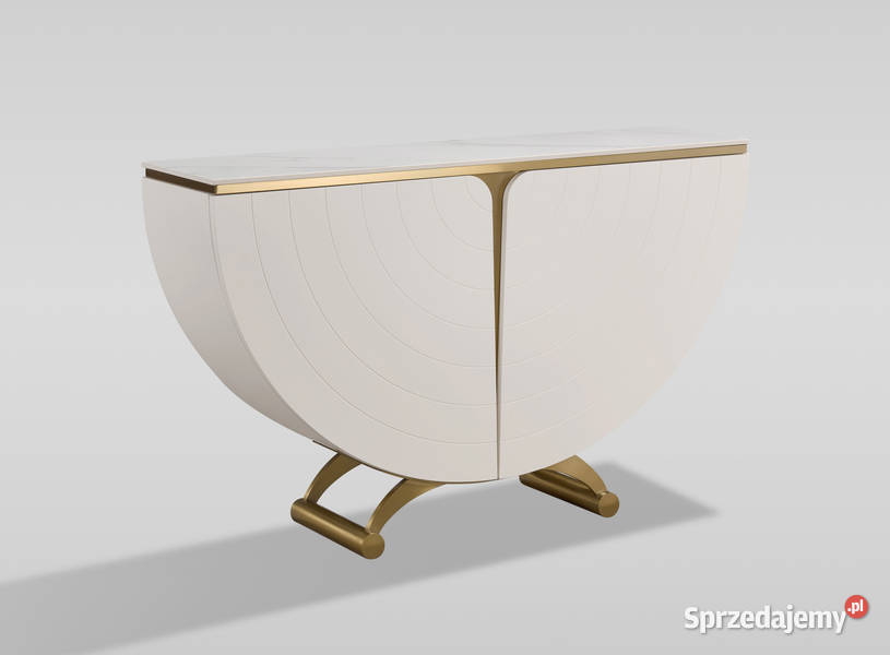 Biała konsola glamour półokrągła Vellora