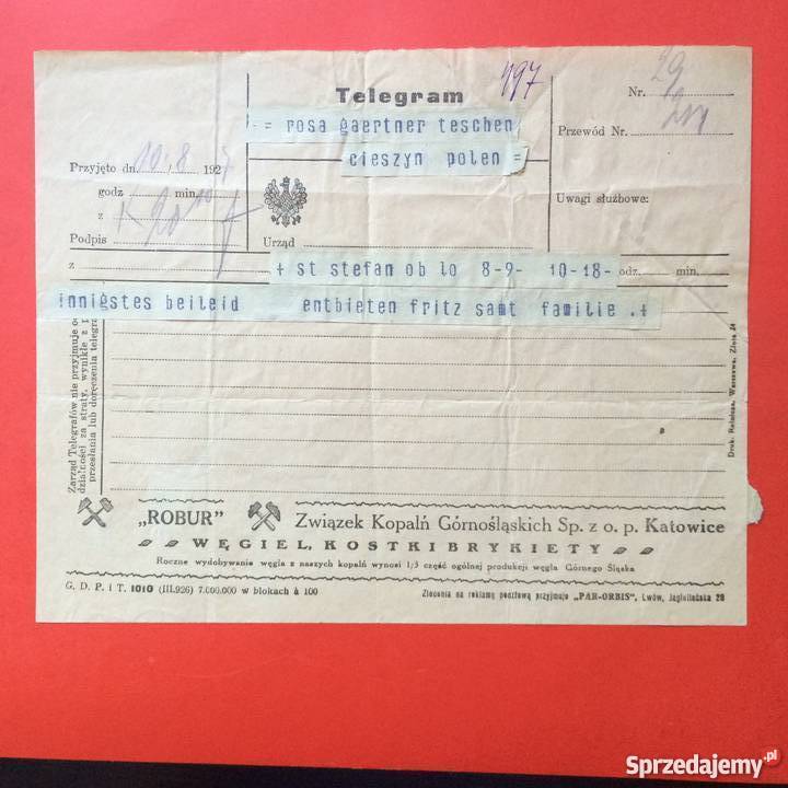 1113 Telegram Cieszyn Szczecin