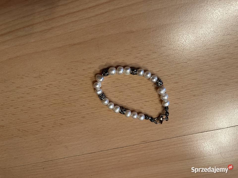 Bransoletka perły naturalne białe Dla kobiet Gdańsk