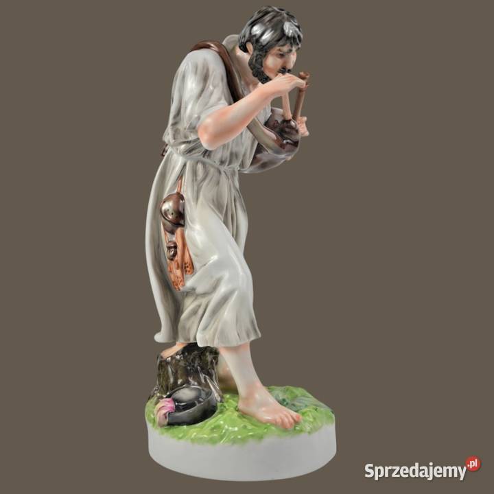 Dudziarz kobziarz porcelana Zsolnay Węgry wys42 Porcelana i szkło Warszawa