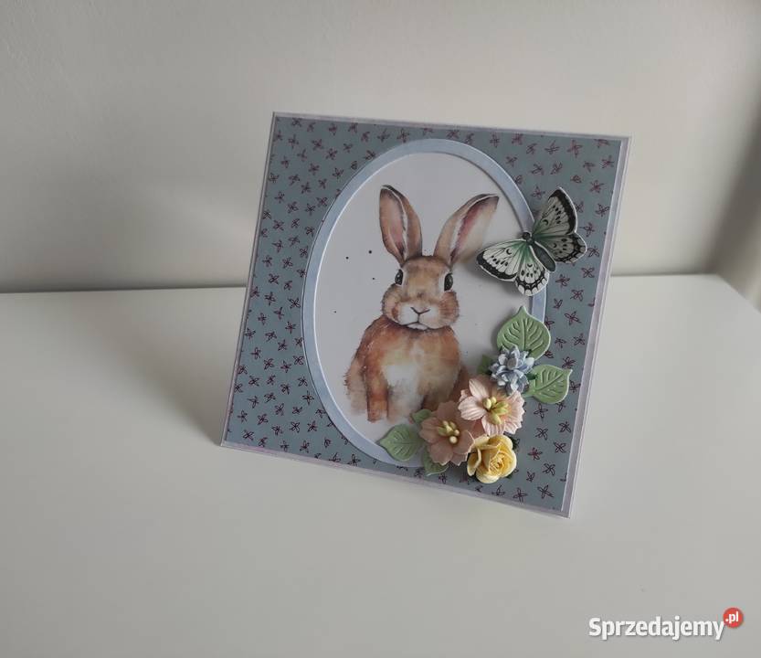 Kartka ręcznie robiona wielkanocna handmade 1 Łódź sprzedam