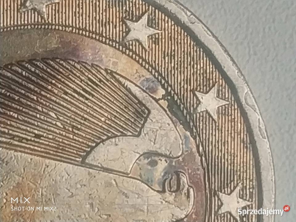 Niespotykane 2 euro koloru złotego całego Awersa Sochaczew-Wieś