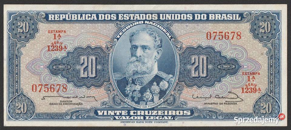 Brazylia 20 cruzeiros 1963 da Fonseca stan Łódź