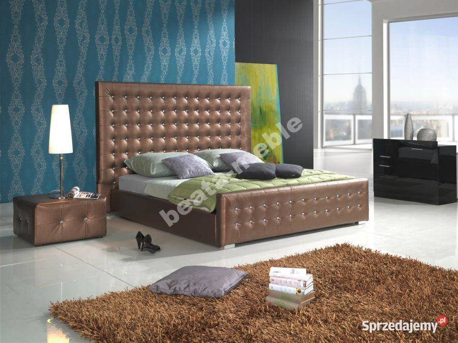 Eleganckie łóżko TOFFI 160x200 z materacem i stelażem. HIT !