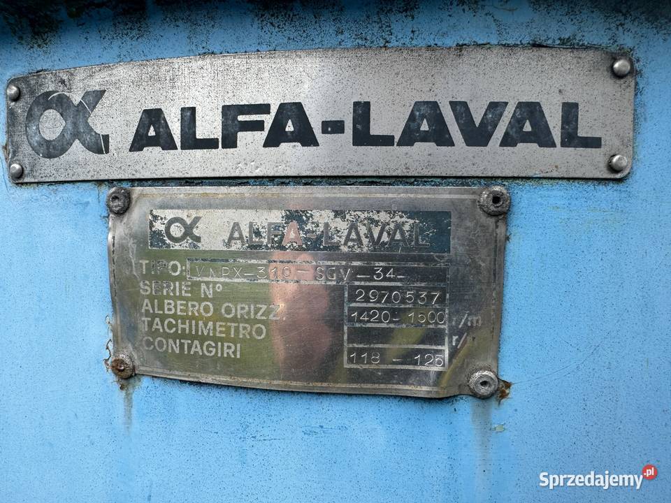 Wirówka separator Alfa Laval do soków wina Warka