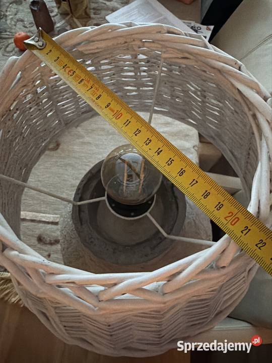 efektowna wielka lampa handmade ratan tworzywo Bystrzyca Kłodzka sprzedam