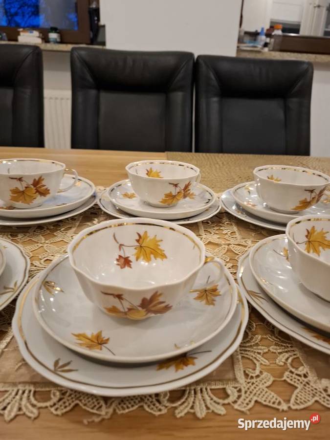 Porcelanowy serwis Klonowy Liść Łódź