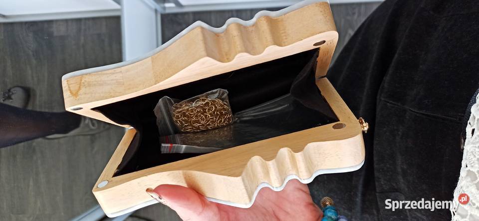 Torebka kopertówka akryl drewno handmade TANIO Torby i torebki Warszawa