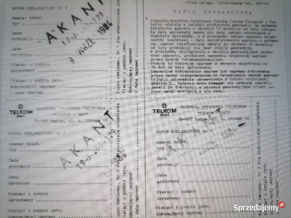 Unikatowy Telefon Polski firmy RWT model Akant Kraków