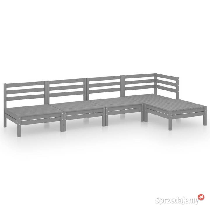 5cz zestaw mebli wypoczynkowych do ogrodu szary