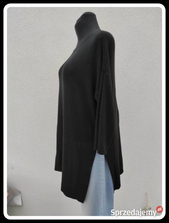 Mięciutki lekki czarny sweterek z wiskozy 44 XXL Płock