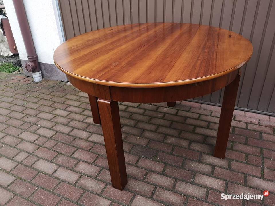 Stół Okrągły Orzech Zgrabny 110 Antyk Stary wielkopolskie Swarzędz sprzedam