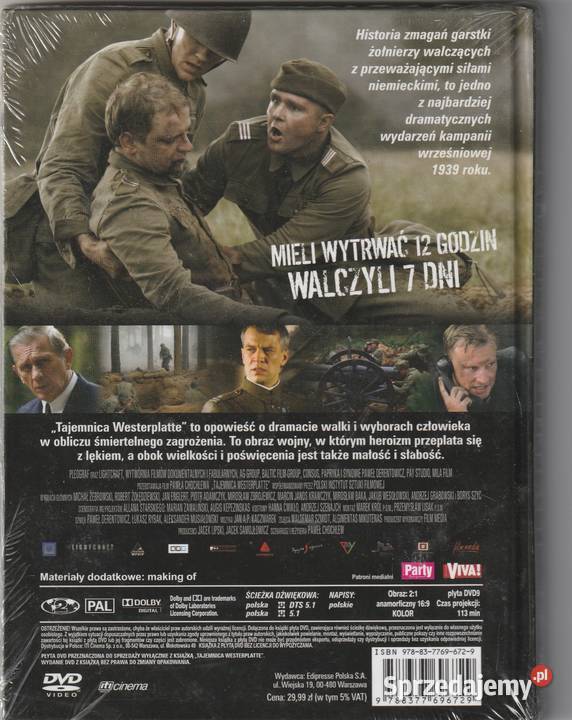 TAJEMNICA WESTERPLATTE DVD Żebrowski Szyc DVD Pruszków