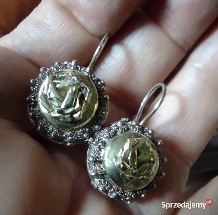 Przepiękny komplet biżuterii srebro złoto Poznań