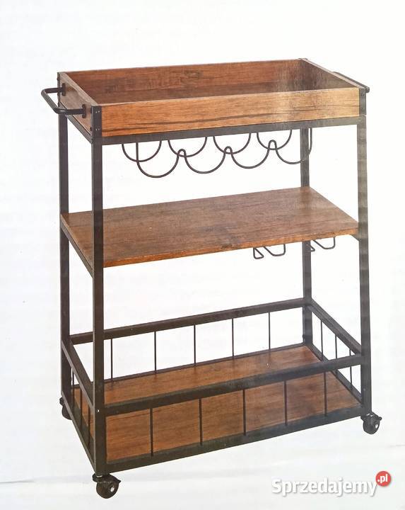 Wózek Barek kuchenny Rustykalny na kółkach Szczecin