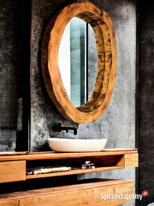 lustro okrągłe drewniane do nowoczesnej łazienki podkarpackie Rzeszów