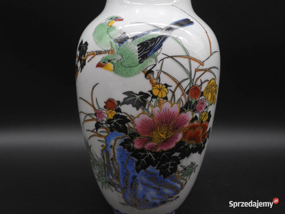Piękny Chiński Wazon Porcelanowy Vintage Motyw Raszków