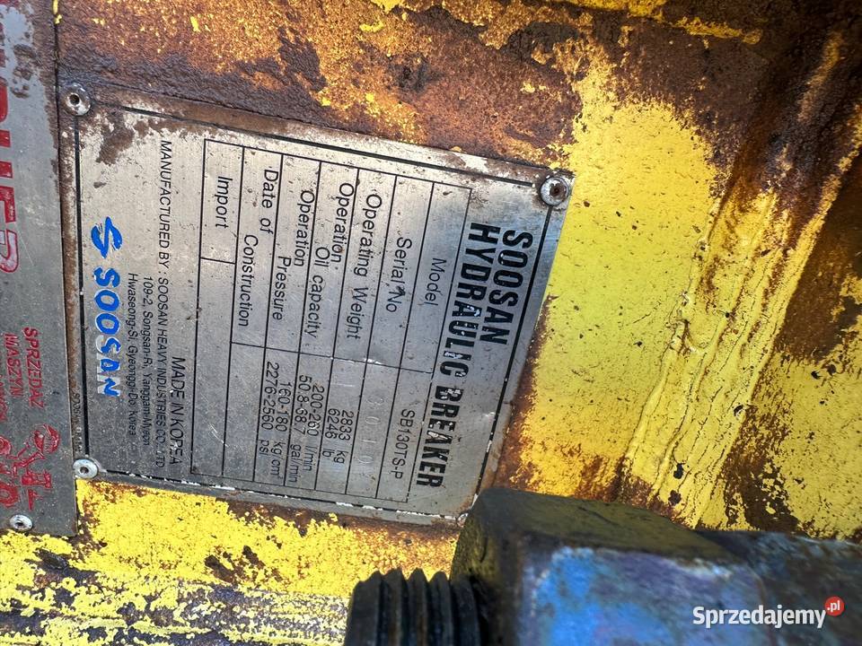 Młot hydrauliczny SOOSAM SB 1303000 Bilcza